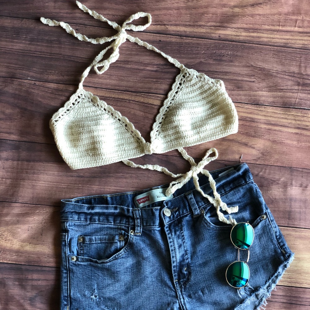 NEVER WORN Crochet Bikini Bralette!